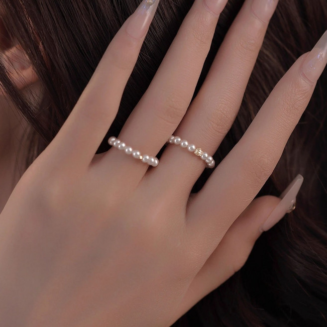 치트몰 진주 비즈 링 반지 1세트 3개입