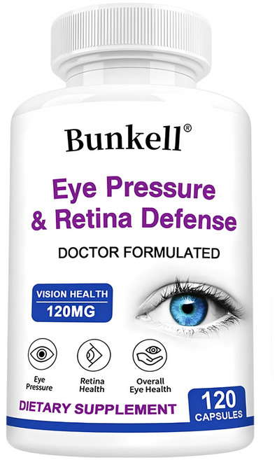 안압 및 망막방어 보충제 - 건강한 안압수준 순환 및 눈조직을 지원하여 시력건강을 개선하고 눈을 밝게 합니다, 1개, 60정
