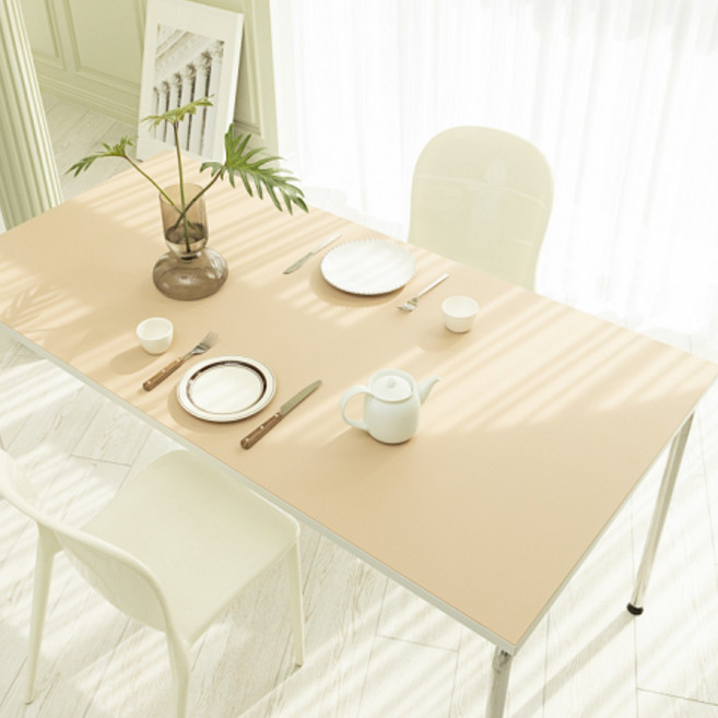 망고보드 가죽 식탁보 방수 테이블보 (무료재단), 140x80cm, 양면 샌드 그레이