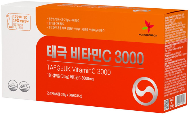 태극 비타민C 3000 고함량 비타민C 3000mg 김오곤 성분배합개발 태극삼함유 대용량, 2개, 315g