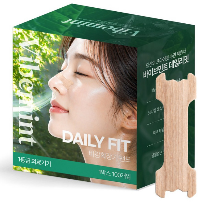 바이브민트 코골이 밴드 100매 의료용 비강확장기 비강확장 코밴드, 1개
