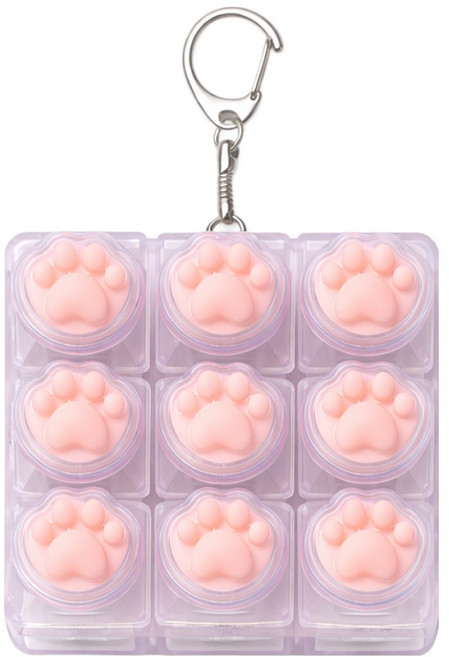 키플릭 고양이 발바닥 led 키보드 클리커 딸깍이 키캡키링9구, 클리어, 캣츠9구