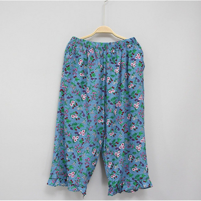 [서울양품점] 루루 주머니 8부아사면 파자마바지 _ 실내복바지 잠옷바지