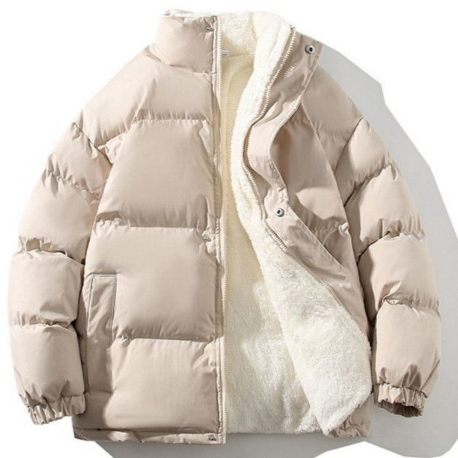 에이프릴랩스 남성 오버핏 후리스 퍼 안감 패딩 숏패딩 점퍼