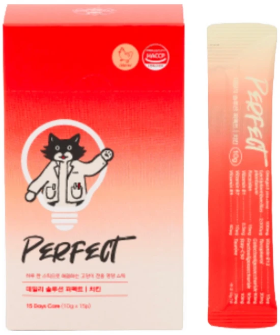 닥터펠리스 고양이 데일리 솔루션 퍼펙트 스틱 치킨, 15회분, 종합영양제, 1개 - 쿠팡