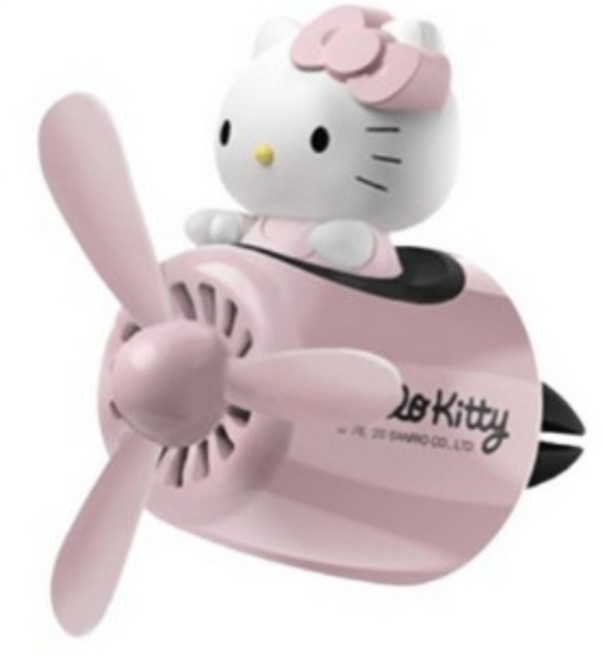 인기17종 차량용 송풍구 프로펠러 방향제 피규어 캐릭터+리필2매, 3)키티, 1세트