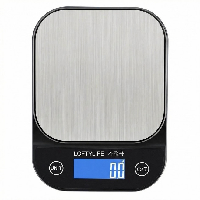 loftylife IP67 완전방수 주방저울 0.1g 건전지구동 스테인리스 디지털저울 터치버튼 자동종료설정 베이킹저울, DH-8030-1kg battery, Black, 1kg