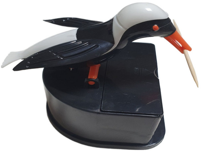 슬로브 작은새 이쑤시개 디스펜서 업소용 주방용 요지통, 1개, C. 흑조 흑 날개