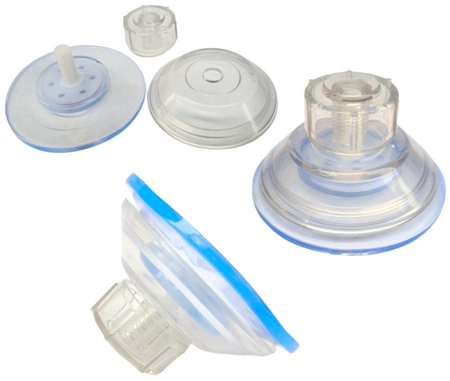 다용도 초강력 압축 큐방 진공 뽁뽁이 빨판 나사형 흡착 투명 60mm, 2개, 무색