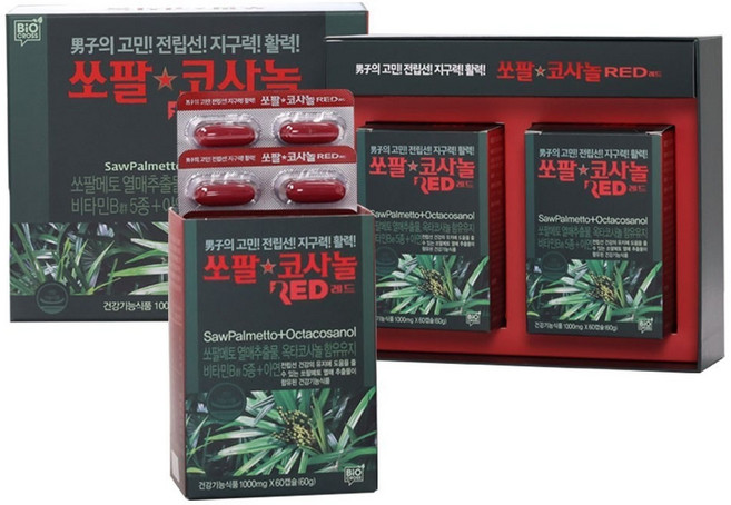 7위 - [TV홈쇼핑정품 애드크로스]NEW 레드 쏘팔코사놀 1000mg 쏘팔메토 옥타코사놀 남진 이용식 전립선, 2개