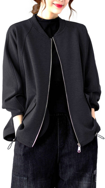 JQS 여성 봄 가을 빅사이즈 66~100 캐쥬얼 자켓 60193