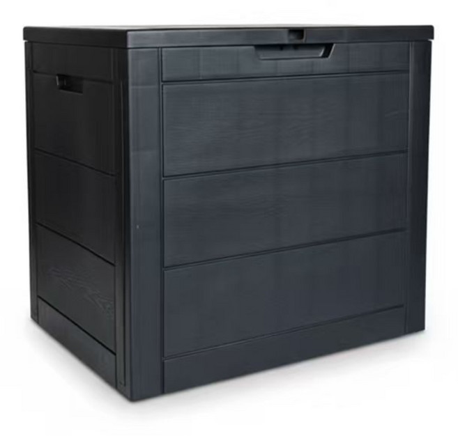 NEW 야외보관함126L 수납 정리함 플라스틱 조립식창고 택배보관함 데크박스 수납벤치 정원 베란다정리, N_블랙126L