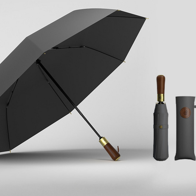 레저엘리펀트 빈티지감성 우드핸들 3단 자동우산 튼튼한 8K 고밀도 방수 원단 5컬러