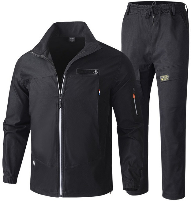 ANYOU 남자 춘추 방풍 방수 스판 작업복 정비복 현장복 등산복 야외 낚시복 스포츠 상하의 세트 GZF823