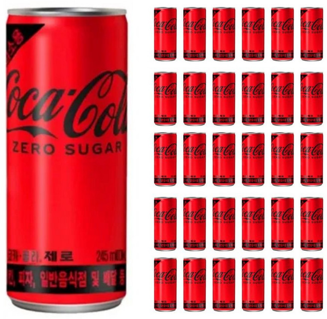 [루코스코] (빠른발송/최신제조) 코카콜라 제로 (업소용), 245ml, 30개