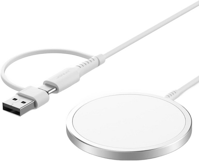 JSAUX 아이폰 맥세이프 무선 마그네틱 호환 충전기 1.5 m, 1개, 화이트