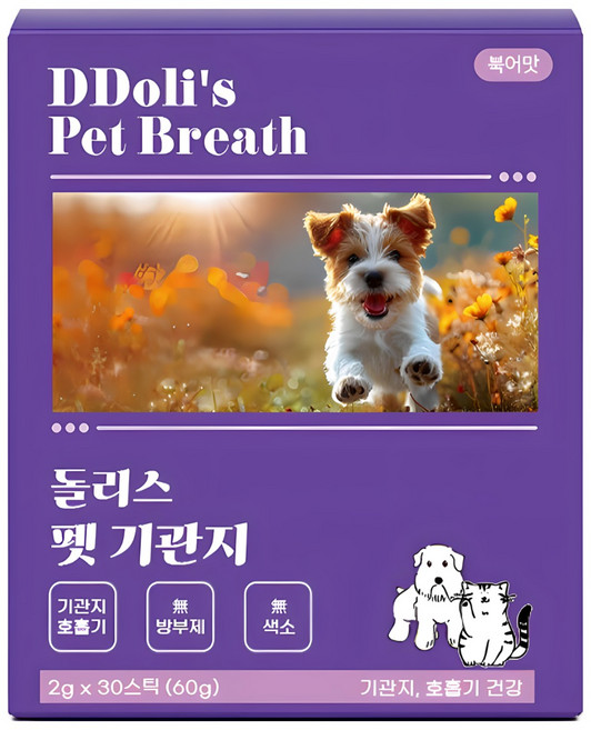 돌리스 강아지 기침 감기 기관지 영양제 재채기 호흡기 협착증 증상 약 4주, 1박스, 호흡기/기관지, 30회분