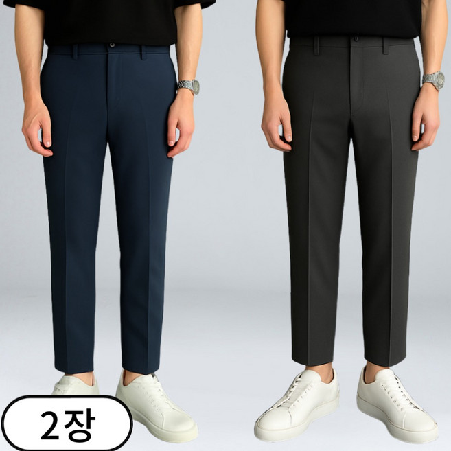 1+1 이브 남성용 히든 밴딩 스판 일자핏 슬랙스 빅사이즈 (3082-2)