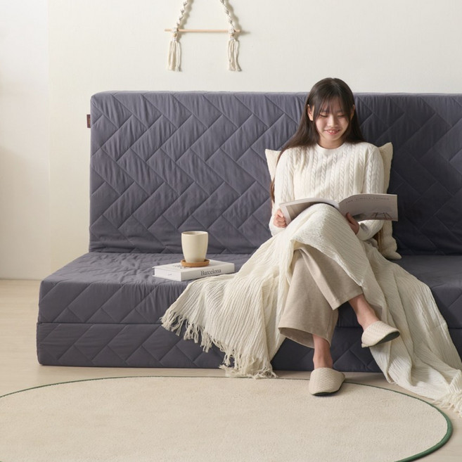 [국산브랜드] 꿀잠팩토리 3단 접이식매트리스 토퍼 7cm 10cm 15cm 커버 포함 + 1년 꺼짐보장