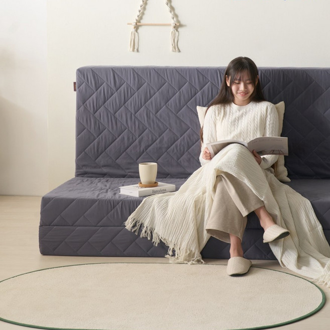 [국산브랜드] 꿀잠팩토리 3단 접이식매트리스 토퍼 7cm 10cm 15cm 커버 포함 + 1년 꺼짐보장