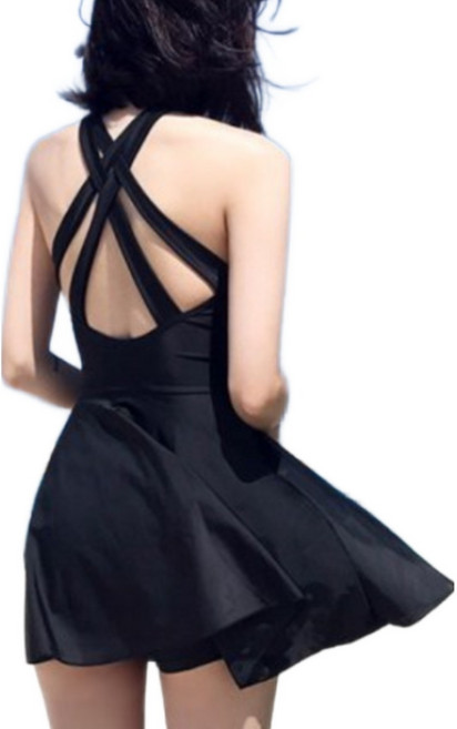 앨오앤지 여성 홀터넥 체형커버 안전 속바지 원피스 수영복