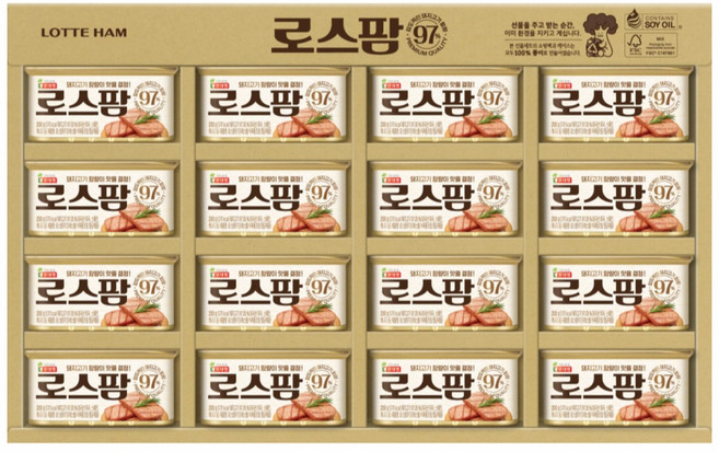 롯데햄 로스팜97 4호 200g x 16개 명절 선물세트