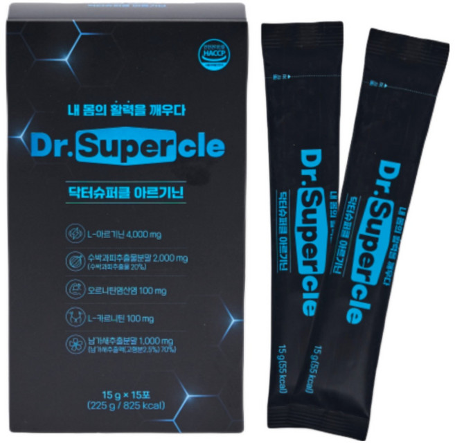닥터슈퍼클 아르기닌 7200mg (L-아르기닌 4000mg 수박과피추출물 2000mg 남가새추출물 1000mg) 15g*15포 1박스, 225g, 1개