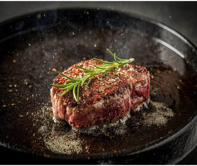 [추석마감-10월13일순차출고] 1+ 원뿔 한우 스테이크용 안심+와사비 핑크 솔트, 300g, 3개