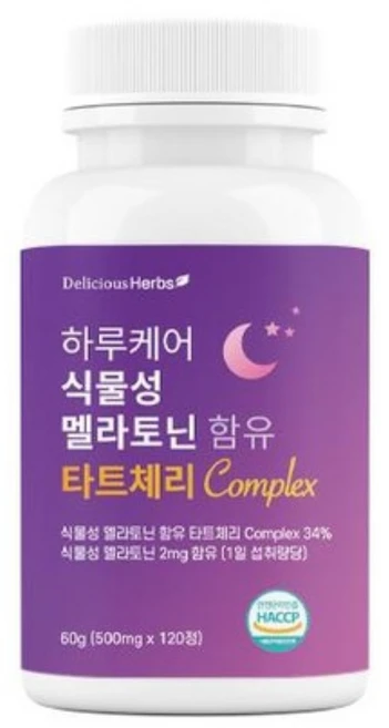 수면케어 멜라토닌 타트체리 컴플렉스, 120정, 1개 - 쿠팡
