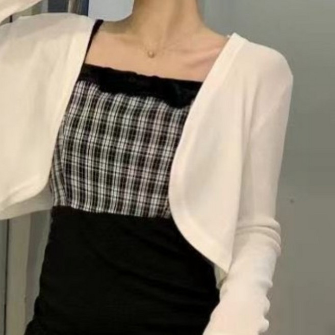천하오 1+1 긴팔 볼레로 가디건 여름 여성 상의 L1023
