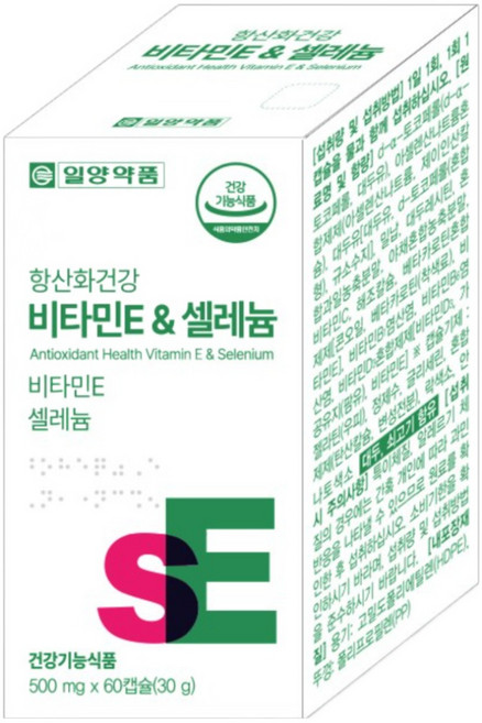 일양약품 항산화건강 비타민 E & 셀레늄 영양제 셀렌 토코페롤 e 활성산소제거, 1개, 60정