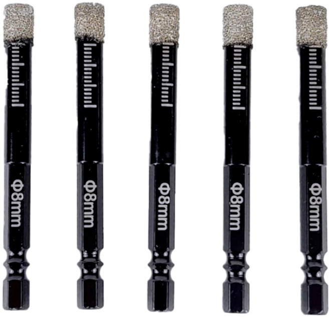 홈앤툴즈 타일 유리 도자기 대리석 타공 드릴 비트, 5개