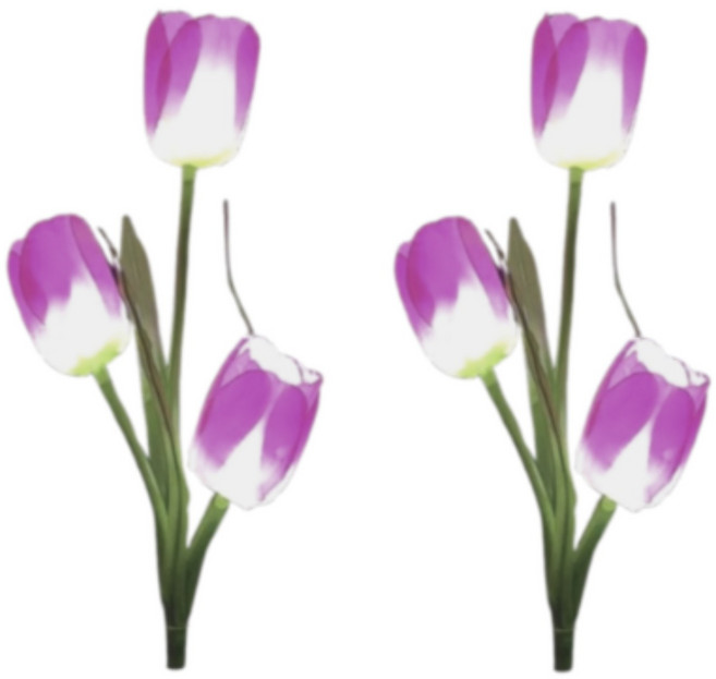 솔라큐 태양광 튤립 LED 정원등 꽃 3송이 1SET SLQ-30 야외 정원 화단, 3.퍼플 2SET