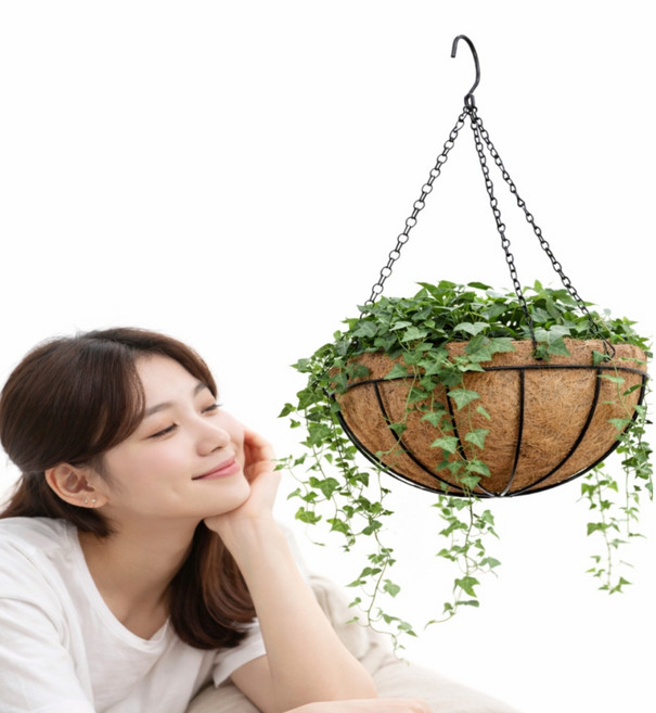 포클리어 코코넛 행잉화분 플랜테리어 천장걸이 공중화분 봄 인테리어 1+1, 2개