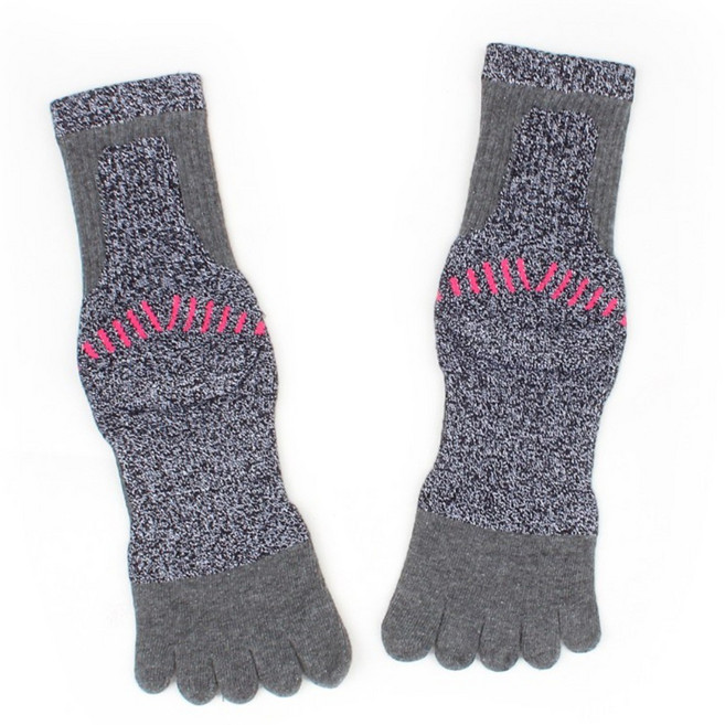 [3켤레 한세트] 여성 아웃도어 발가락 양말 품질 좋은 통파일 등산 러닝 스포츠, 그레이, 1세트