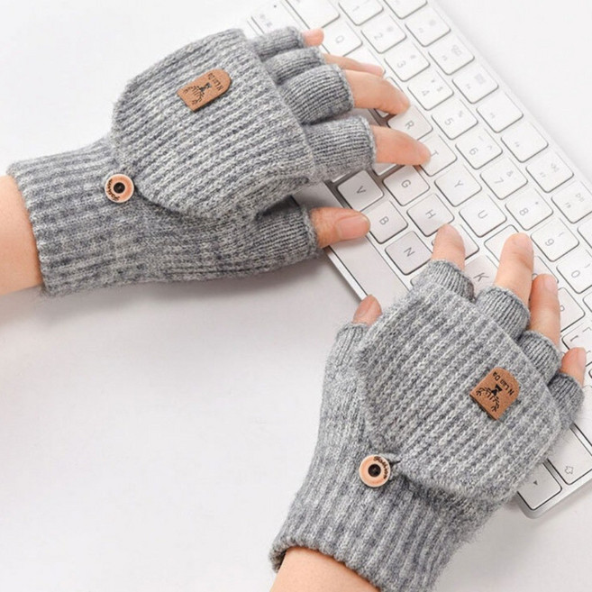 스마트폰 터치 반장갑 덮개형 겨울 니트장갑 BOSORO