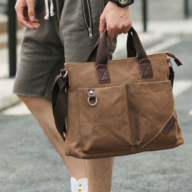 인투조이 남자 워싱 캔버스 토트백 숄더 가방 크로스백