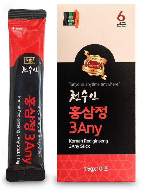 천수인 홍삼정3Any (30포) 1박스, 30포 1박스, 15g, 30개