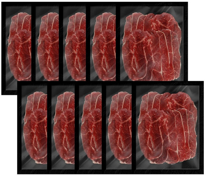 부채살 슬라이스 구이용 육전용 식단&헬스 소포장 소고기 미국산 초이스등급, 10개, 200g