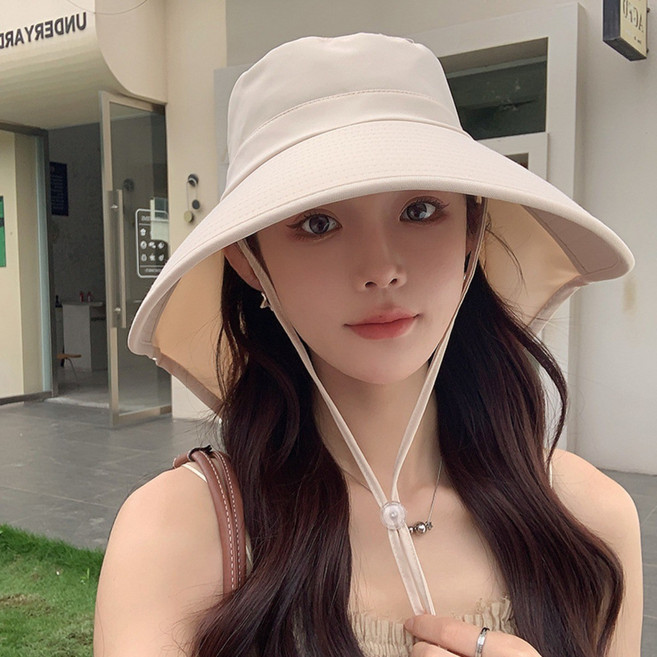 진진몰 여성 와이드 버킷햇 햇빛가리개 썬캡 UV완벽차단 플랩캡