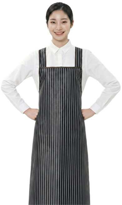 스트라이프 메쉬방수 앞치마 대 / 식당 주방 급식 APRON, 1개, 블랙 대(SB-0)
