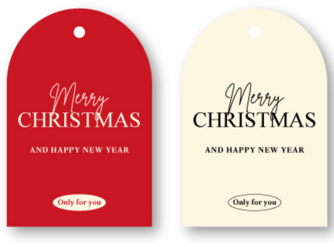 심플한 크리스마스 스티커 크리스마스 포장 택, 아치택