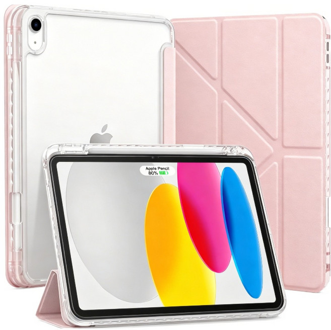 아칸크 클리어 에어 펜슬 수납 태블릿 케이스, 1개, 핑크