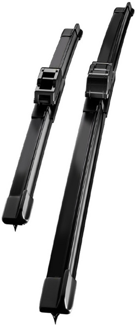 호환 르노코리아 SM6/더뉴 SM6 2016-2025 와이퍼 초발수 저소음 자국 없음 전면 와이퍼 블레이드 2종 세트, 검은색