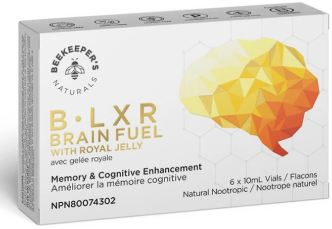 캐나다 비키퍼스 네츄럴 BLXR 브레인 연료 로얄제리 여왕벌 뇌건강 기억력 집중력 에너지 지원 무카페인 사고력 생산성 Beekeepers B.LXR Brain Fuel, 브레인 연료 10ml x 6pack x 6box, 60ml, 6개 - 쿠팡