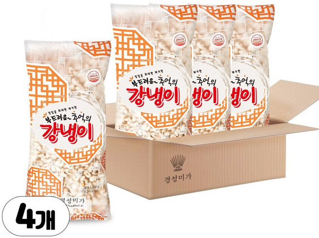 [경성미가]껍질을 최대한 제거하여 부드러운 추억의 강냉이 Non-GMO인증, 300g, 4개