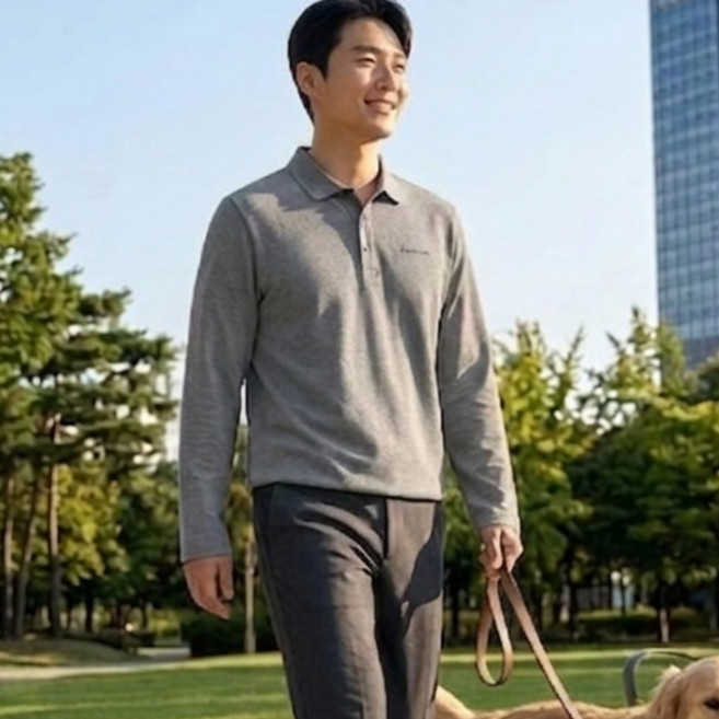 [당일배송] 블랙야크 H-셀틱 탄탄한 긴팔 카라티 봄용 비침걱정없는 일상복 그레이