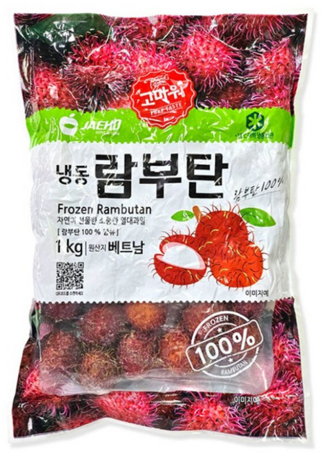 [씨기프트]냉동 람부탄 1kg 과일 주스 음료 스무디 디저트 뷔페, 냉동람부탄 1kg, 1개