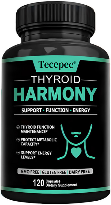 요오드가 함유된 갑상선 지원 보충제 - 에너지 신진대사 집중력 스트레스 기분 지원 아슈와간다 아연 셀레늄 비타민 B12 다시마 마그네슘, 60캡슐, 1개, 60정