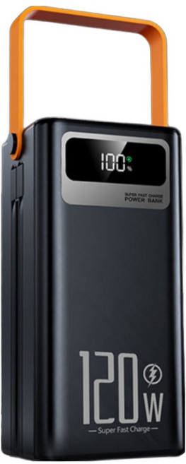 [5시건 당일출고] 고속충전 80000mAh 초대용량 보조배터리 LED조명 충전잔량표시 캠핑 낚시 차박, 블랙